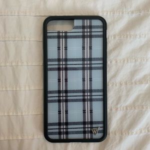 Wild Flower Blue Plaid 6+/7+/8+ Plus iPhone Case